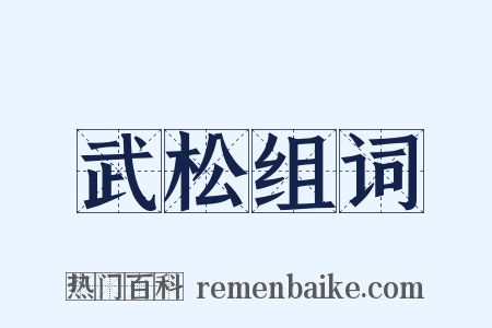 武松组词是什么意思的图片